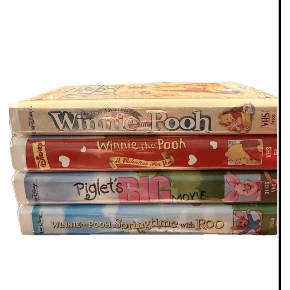 Vintage Winnie The Pooh VHS Lot Disney Piglet Big Movie Springtime Roo 100 YEARS